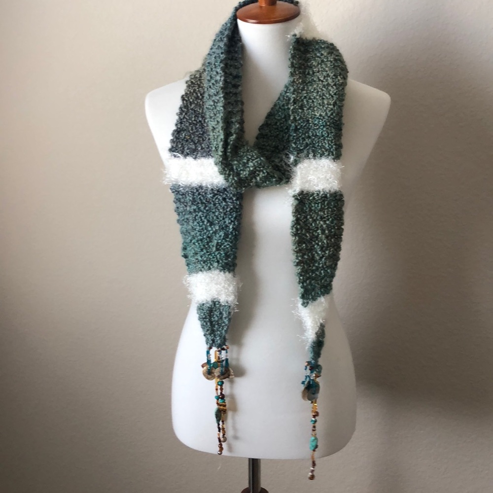 Scarf with bead details